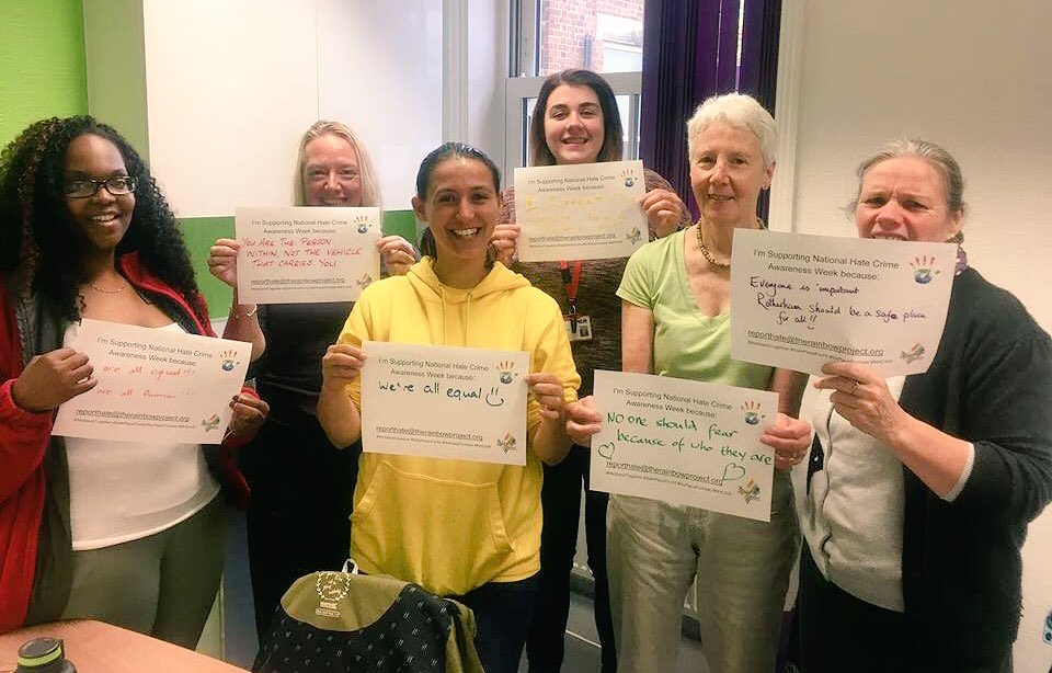 <a href="/ymcawhiterose/">YMCA White Rose</a> <a href="/rotherhamroar/">ROAR</a> <a href="/RothDivFest/">Roth Diversity Fest</a> <a href="/REMACharity/">REMA</a> <a href="/CarnsonCGL/">Rotherham Recovery</a> #RAD &amp; <a href="/HousingTarget/">Target Housing</a> 
Supporting National Hate Crime Awareness Week