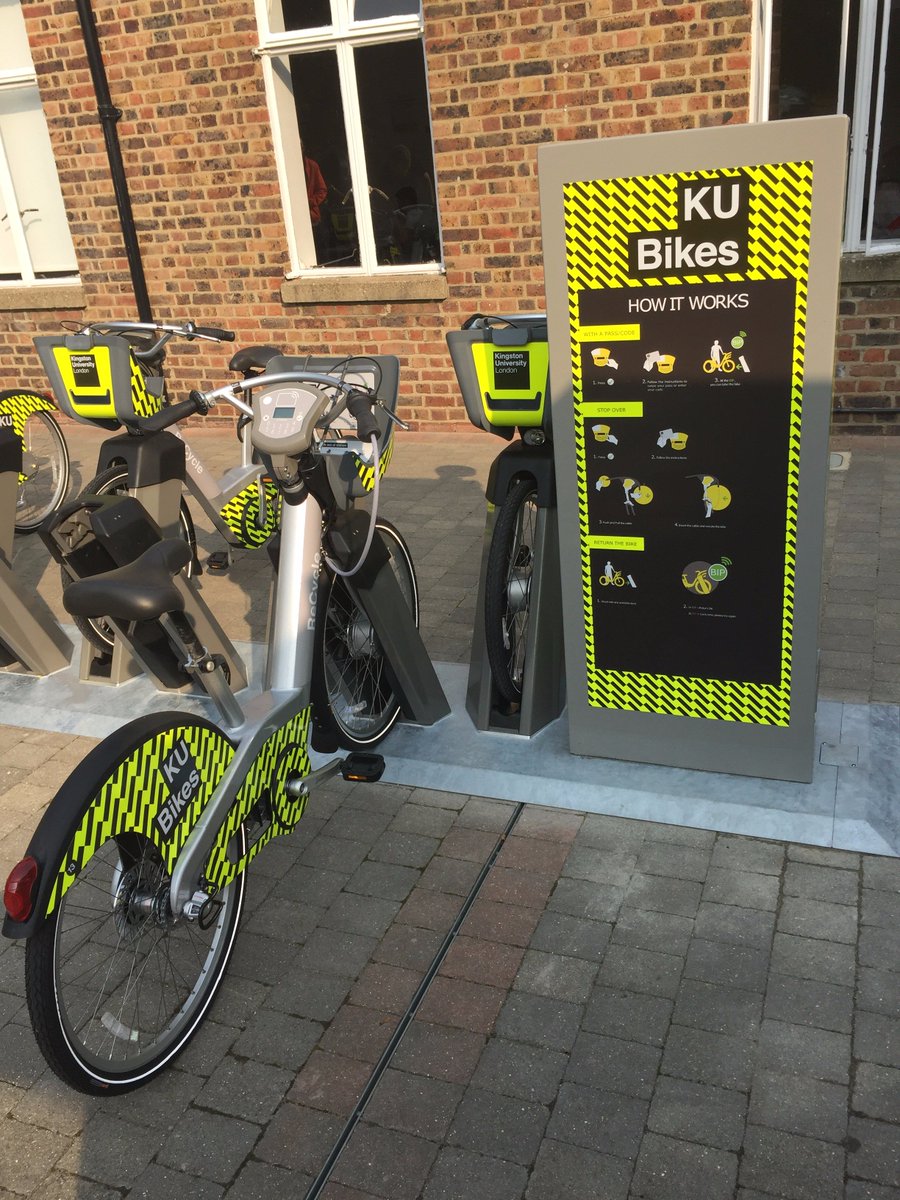 KingstonUni's tweet photo. The #KingstonUniversity bikes cycle hire scheme for staff and students has now launched 🚲Find out more at https://t.co/v2GjYVgLOK. https://t.co/O3P0v7XPc4