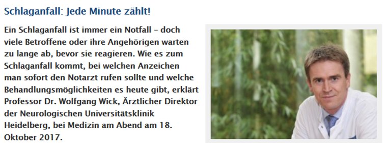 Fast Schlaganfall Hd 18 10 19h Medizin Am Abend Uniklinik Hd Prof Wick Erklart Dass Beim Schlaganfall Jede Minute Zahlt Mehr Infos T Co Utqvm4jrvg T Co Tfn9y0aaqi