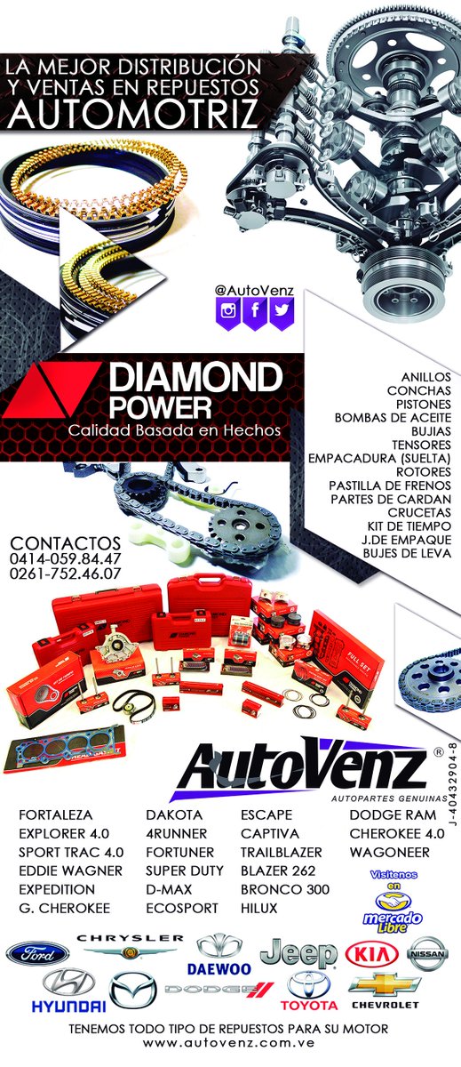 AutoVenz's tweet photo. buenos dias #autopartesgenuinas #autovenz tenemos todos los repuestas para #motores https://t.co/rnrZAbY2Y3