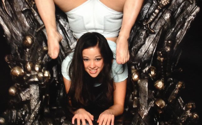 HuddsHaunting's tweet photo. We're pleased to announce for @PixieLeKnot 's photoshoot you'll be able to join her on our Throne of Iron - Now that's a mantelpiece photo! https://t.co/UtlFuVUqsl
