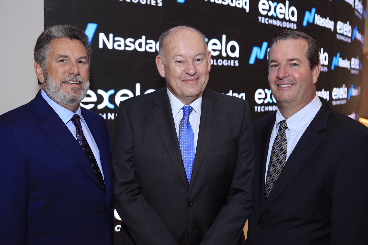 NasdaqExchange's tweet photo. A big welcome to @exelatech, one of the largest global providers of transaction processing solutions, to ring the @Nasdaq Opening Bell! $XELA https://t.co/jgwqHsJo2z