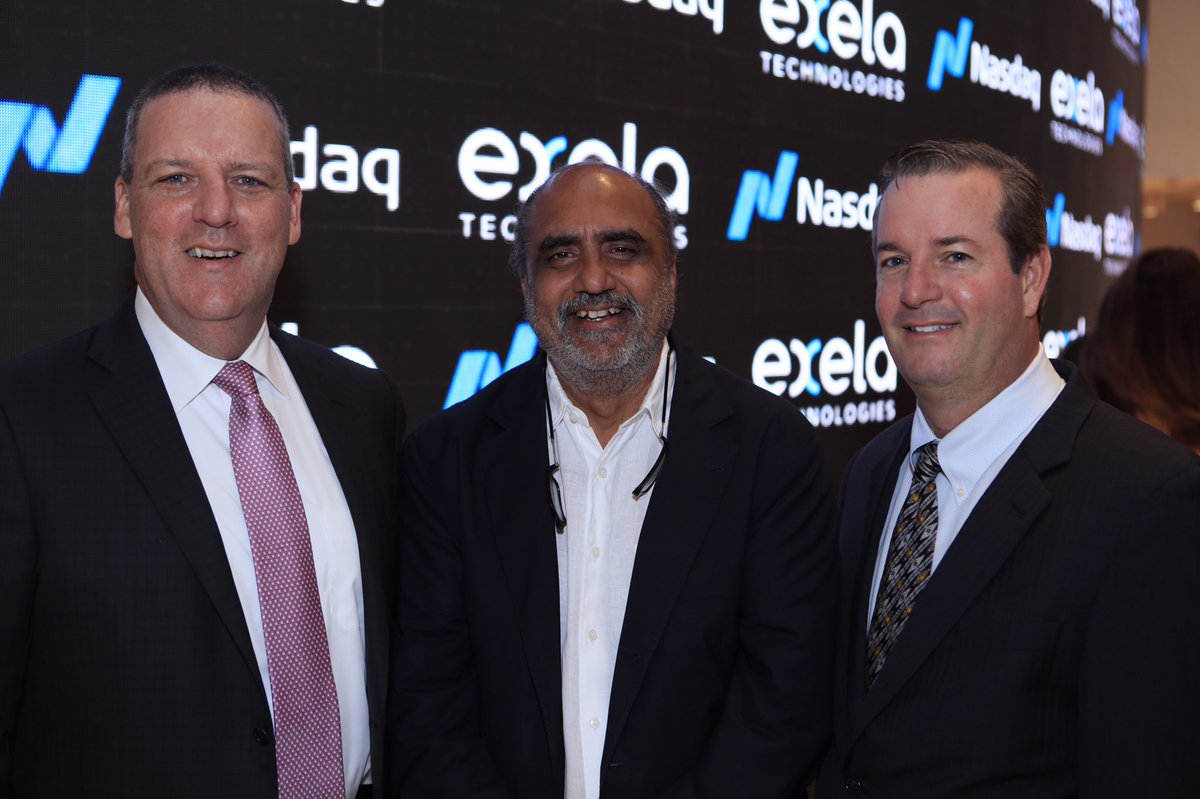 NasdaqExchange's tweet photo. A big welcome to @exelatech, one of the largest global providers of transaction processing solutions, to ring the @Nasdaq Opening Bell! $XELA https://t.co/jgwqHsJo2z