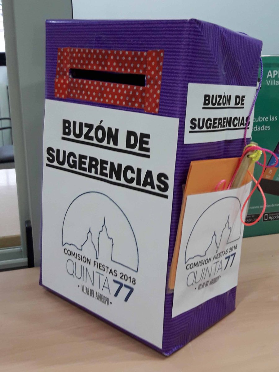 FiestasdeVillar's tweet photo. Déjanos tus sugerencias para las próximas fiestas 2018, en los buzones instalados en Ayuntamiento y Caja Rural. Queremos escuchar al pueblo¡ https://t.co/NA9IEx5HlY