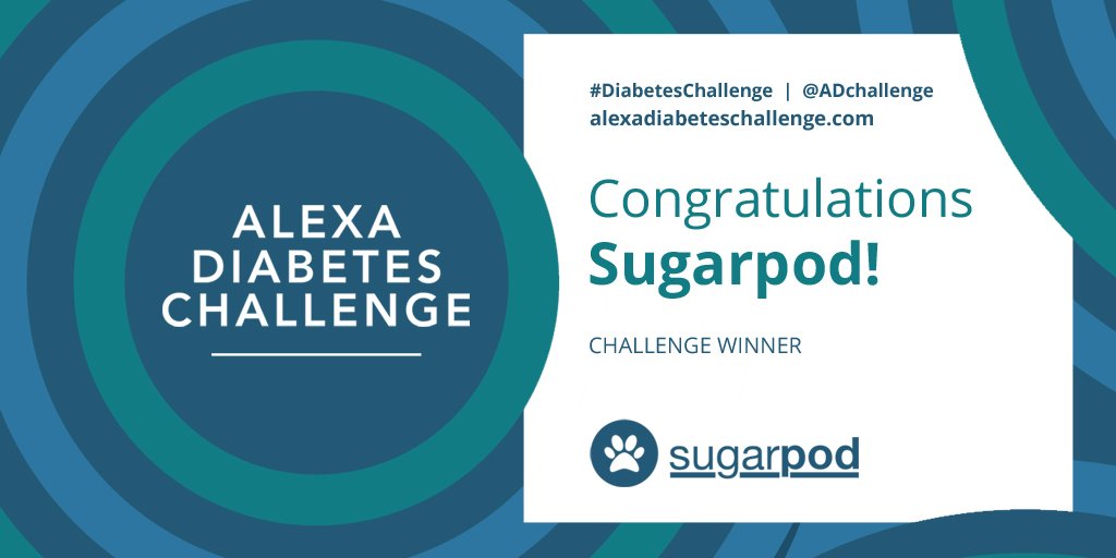 ADchallenge's tweet photo. Drumroll please...Sugarpod by @Wellpepper is the winner of the Alexa Diabetes Challenge! https://t.co/JHuo2PF0GN #DiabetesChallenge https://t.co/jRd8nK8pF9