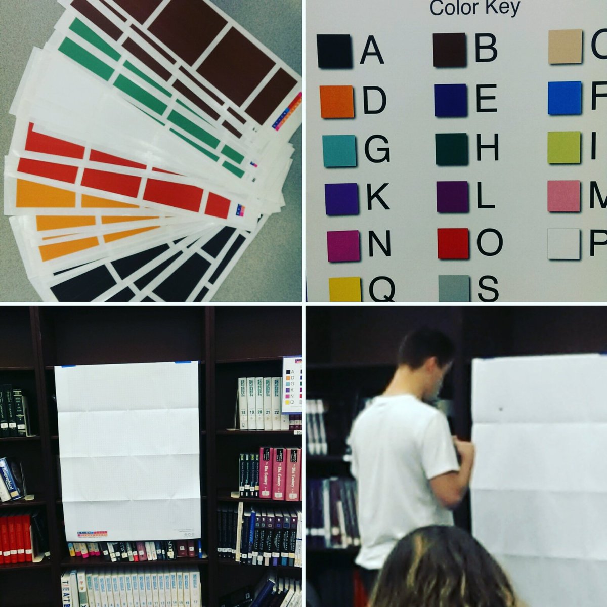 pvhslmc's tweet photo. Sticker fun for Spirit Week! What will the finished product be? Help us finish it to find out #pvclass21 #librarylife #StickTogether https://t.co/bXnSdmUOXa