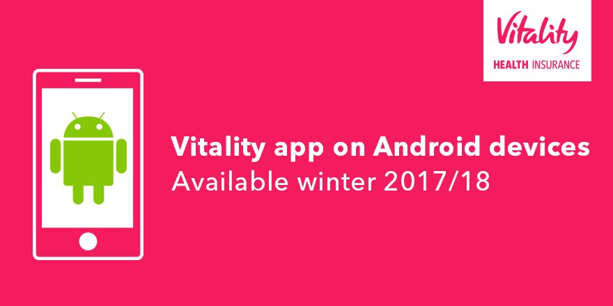 VitalityAdviser's tweet photo. IMPROVEMENT! Vitality members will soon have access to the Vitality app on Android devices and the ability to earn points via Google Fit! https://t.co/EAefG5Hmao