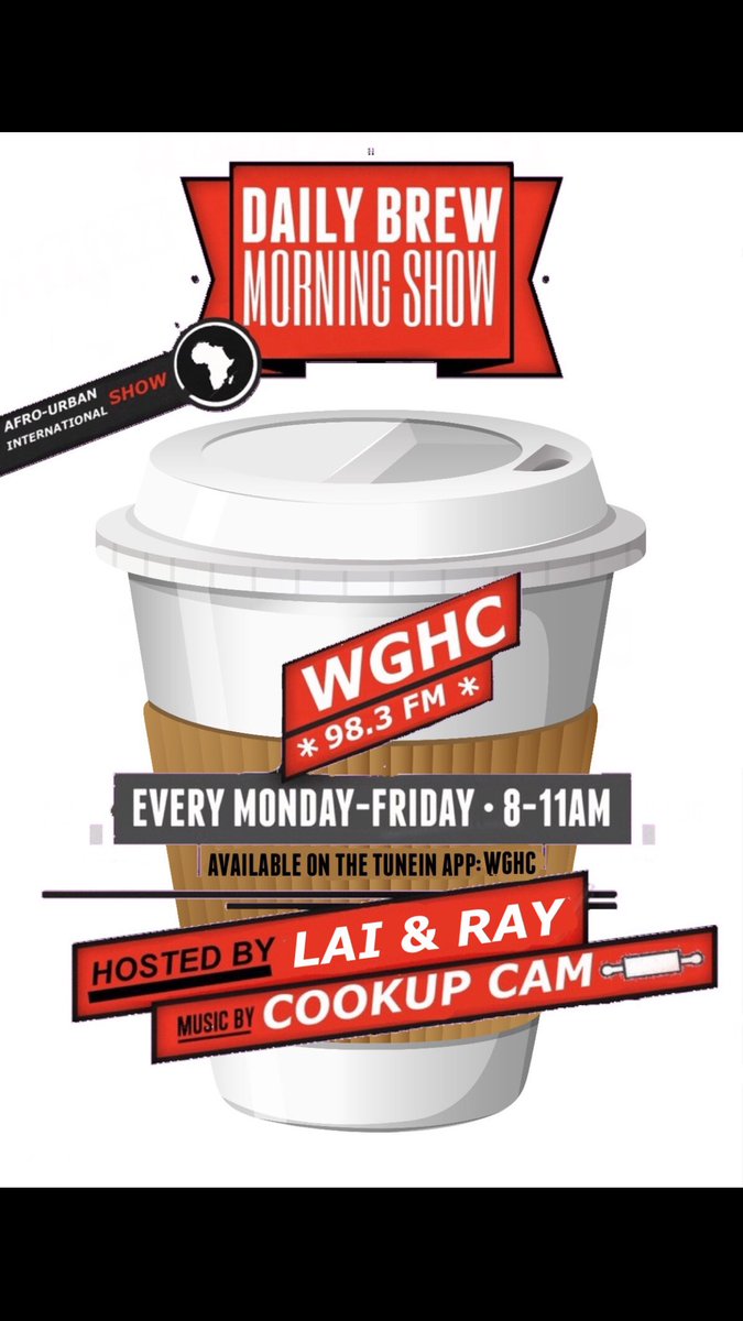 CookUpCam's tweet photo. I'm live right now mixing Afrobeats with Soul Music at https://t.co/RSvSmfieOD or 98.3 FM on your radio. #DailyBrew #WGHC https://t.co/03CiyEVuUH