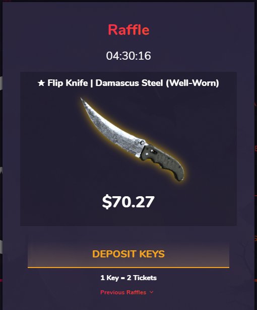 fiestagg's tweet photo. 🔑 raffle ending in 4 hours! 🔑

★ Flip Knife | Damascus Steel ��� 

🔑 RT + Follow for a chance of winning 2 keys!

⚠️ 2 hours. ⚠️ https://t.co/1bxW4Fv1gm