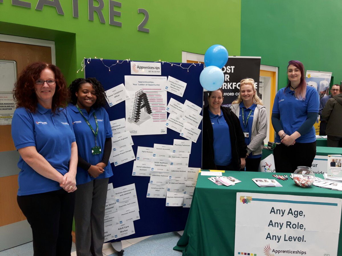 MFTnhs's tweet photo. Our Apprenticeship Team are at the @NAS_event at Manchester Central all day today - why not pop by to find out about #apprenticeships in the NHS? https://t.co/m6Zm0Wafid #NAS2017 https://t.co/EQhdpx34UM