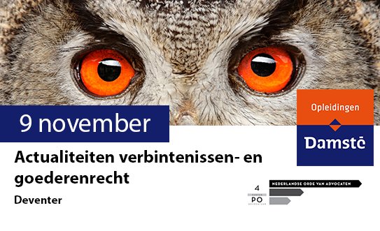 damsteopleiding's tweet image. Actualiteiten verbintenissen- en goederenrecht, do 9 november 2017: bit.ly/2ykO3y6 #popunten #advocatuur #deventer