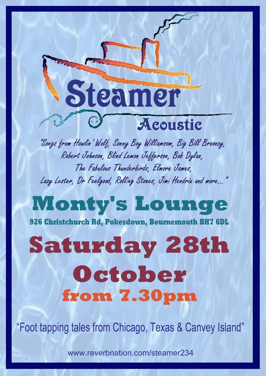 Another night of fun at Monty's Pokesdown,Steamer Acoustics on the 28th October 😀🍔🍸