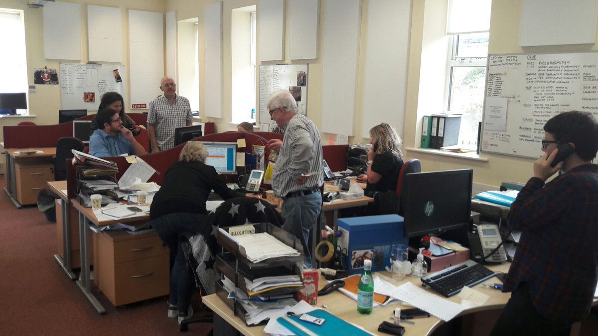 HomelessDublin's tweet photo. Our Emergency Homeless Freephone staff busy working to ensure every effort is made to safely accomodate everyone at risk #Ophelia https://t.co/mTu0XHyega