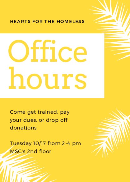 H4HUSF's tweet photo. New member? Come &amp; stop by during our office hours tomorrow! https://t.co/BVBT2iu4o7