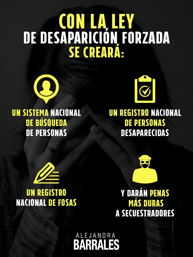PRDMexico's tweet photo. Con la aprobación de la Ley General de Desaparición Forzada se obligará al Gobierno Federal a buscar activamente a todos los desaparecidos. https://t.co/SEB6fi7BsW