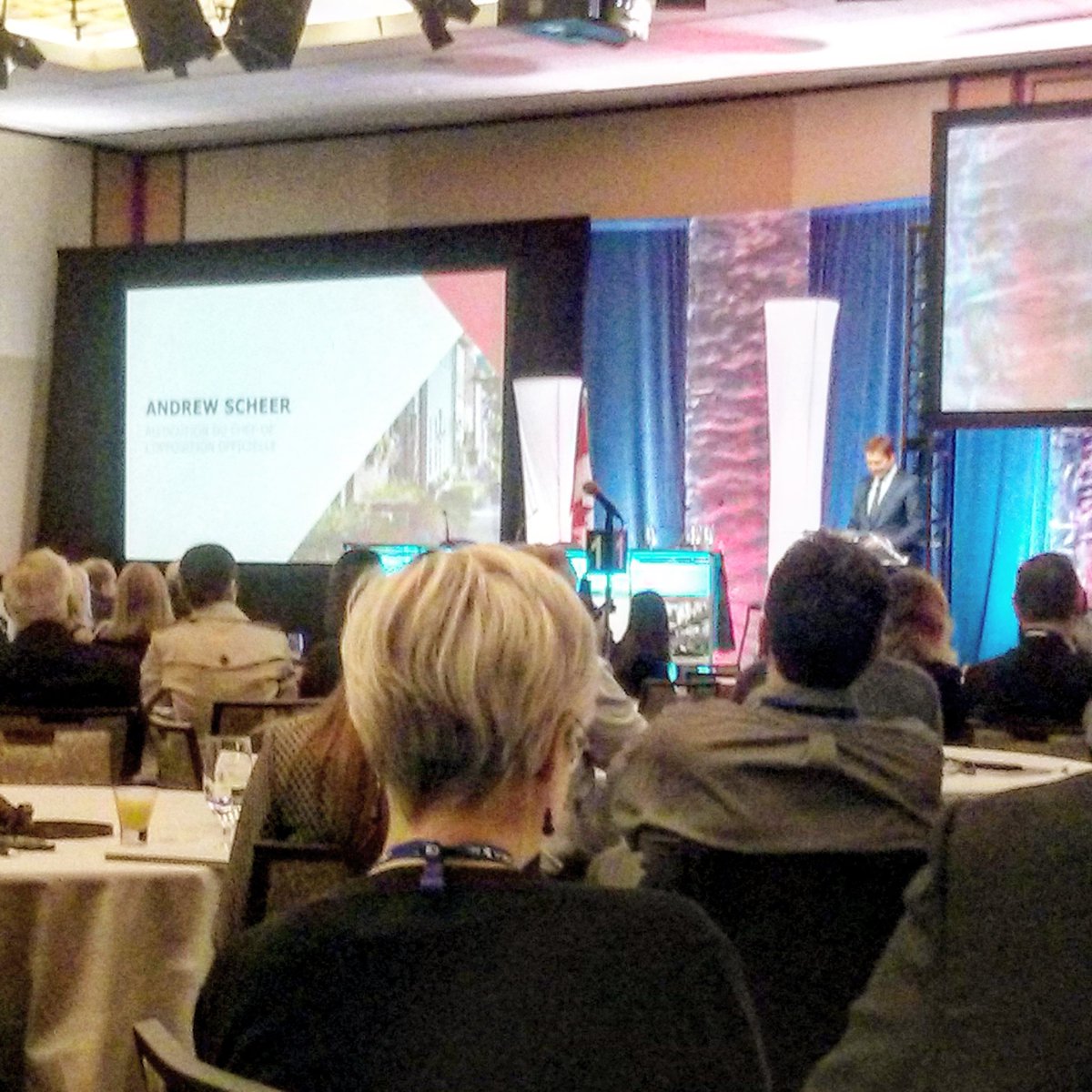 OttawaHomePros_'s tweet photo. 2nd day of #CREAPAC17 #AP17ACIC in full mode today. Listing to interesting remarks from the leader of the official opposition #AndrewScheer https://t.co/Url9672ouG