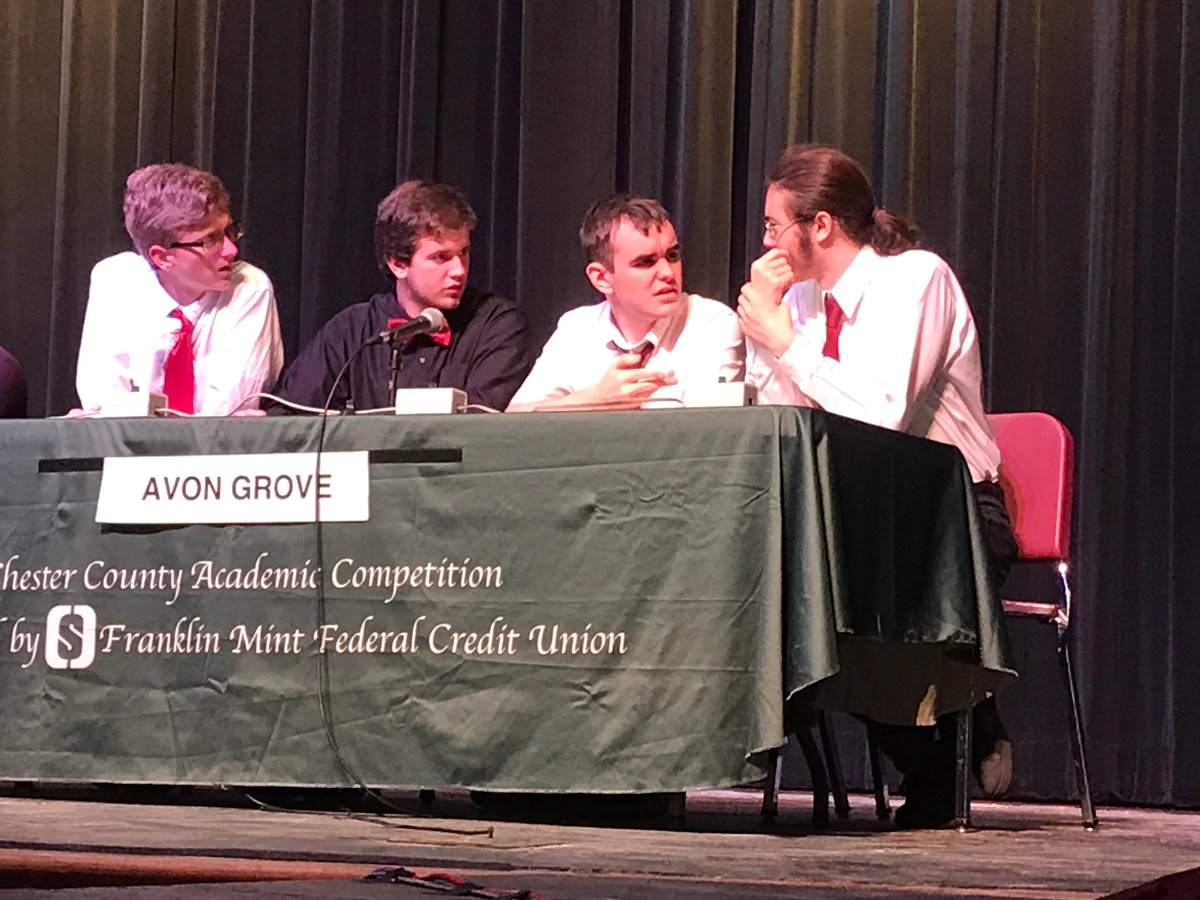 AvonGroveSD's tweet photo. AGHS students showed off their academic prowess at this morning's Chester County Academic Competition https://t.co/FoqI3EzBEd