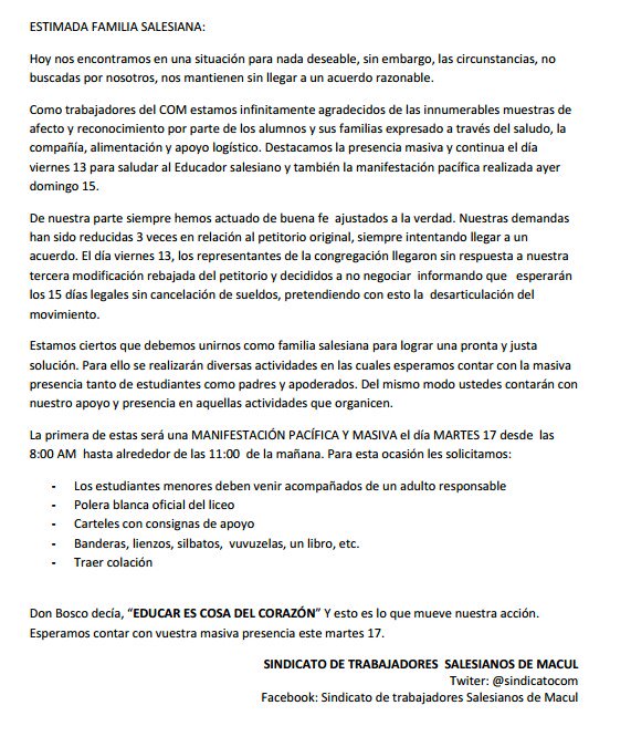 sindicatocom's tweet photo. Informarse y difundir
#huelgasalesianos
#sindicatocom
#salesianosmacul https://t.co/BFfAkVrnNt
