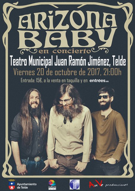 Subterfugerec's tweet photo. .@thearizonababy llega a #GranCanaria! Será el 20/10 en el Teatro Municipal Juan Ramón Jiménez, en #Telde! Entradas: https://t.co/xH9zrL1r1a https://t.co/q1hHX3hl4i
