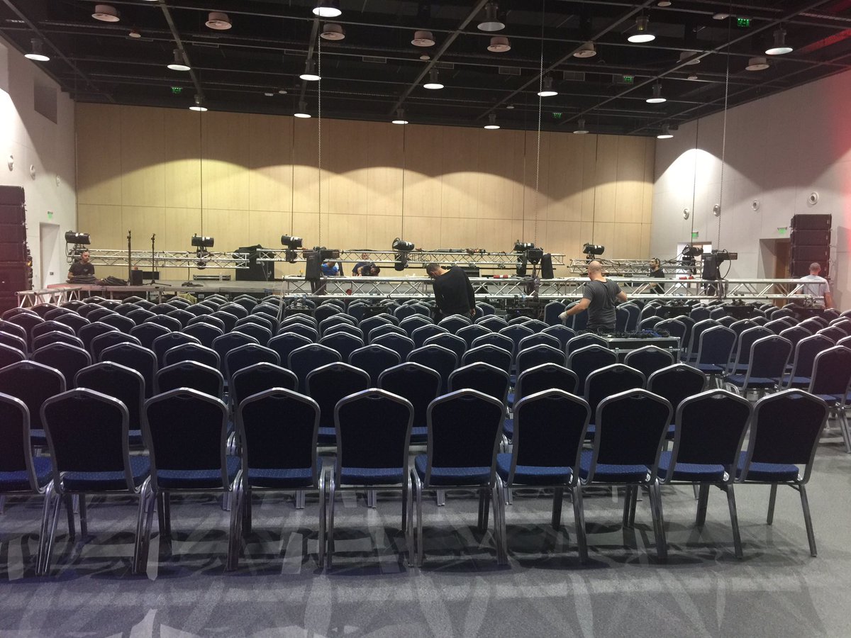 Java2Days's tweet image. The venue of @Java2Days #stage (under construction) #sponsors booths @SofiaTechPark