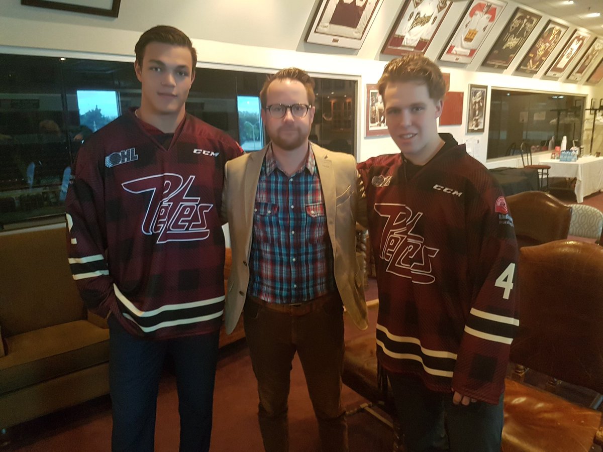 PatrickHMcAuley's tweet image. Thanks to the @PetesOHLhockey  for supporting #petesplaidnight, November 2, 2017 at the Peterborough Memorial Centre