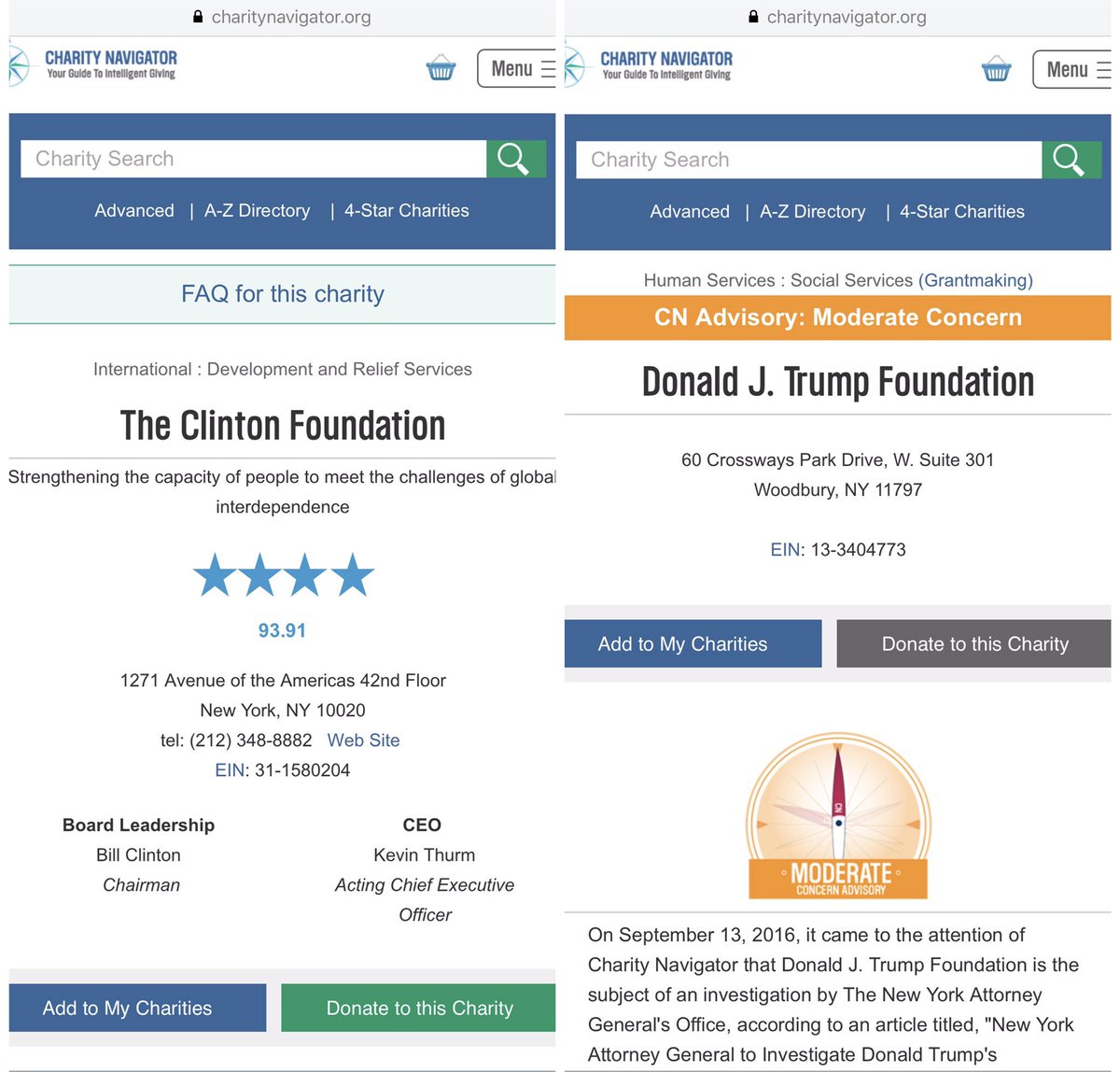 jdice03's tweet photo. If you see Trump supporters criticizing The Clinton Foundation, just pass this along.

Shuts 'em up real fast. https://t.co/3xUQ5xb8YE