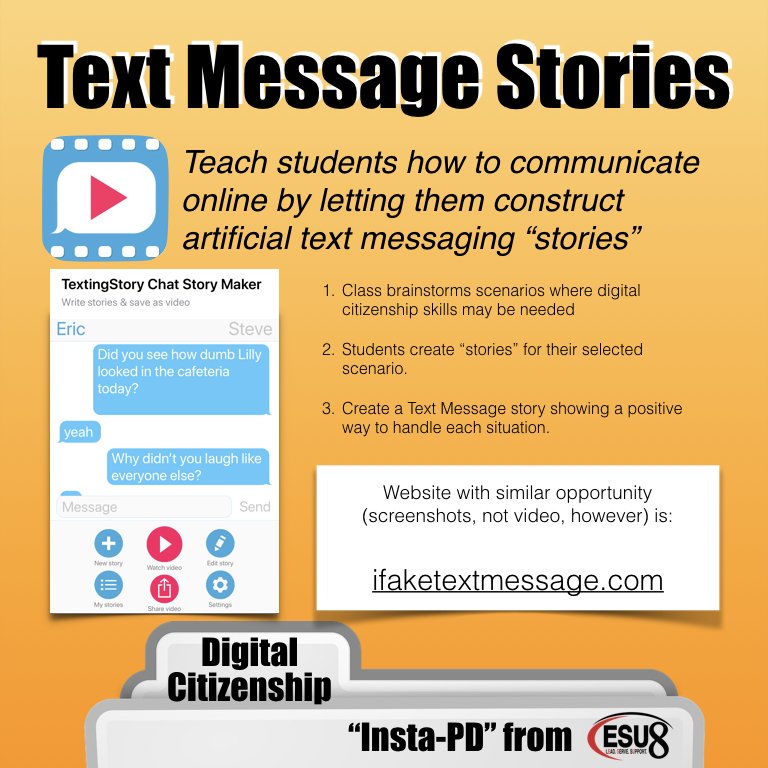 katiemorrow's tweet photo. In honor of Digital Citizenship Week, a week’s worth of proactive activities for teaching positive #DigCit in schools #esu8 #instapd https://t.co/WdkpswOqXj