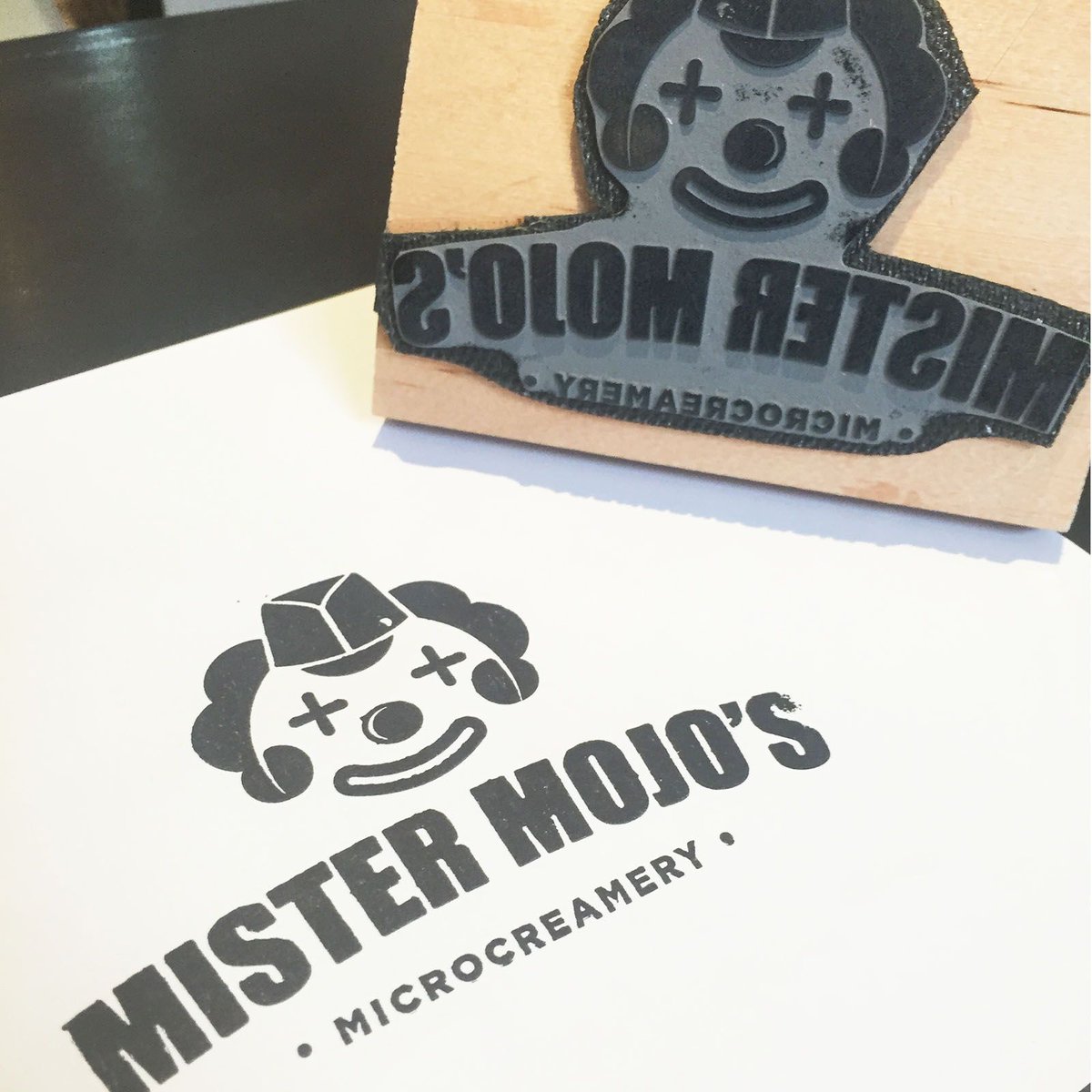 Custom rubber stamp for those personal little details.