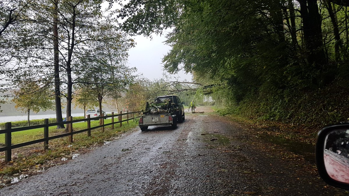 HowardCrowdy's tweet photo. @CorksRedFM  @aaroadwatch @Corks96FM carrigaline crosshaven road closed due to multiple trees down at rabbit island,currently being cleared https://t.co/6PqougKW25