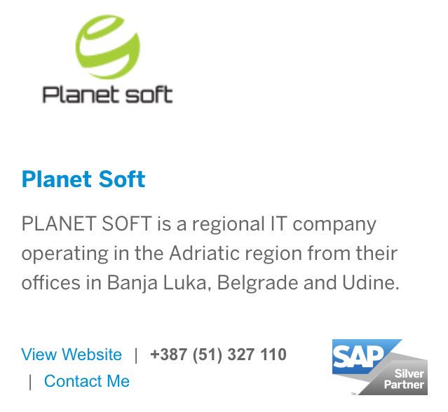 JaricVedran's tweet photo. Planet Soft zvanično postao partner SAP-a @SAP #PlanetSoft #SAP 💪 https://t.co/hBaNsafzNw
