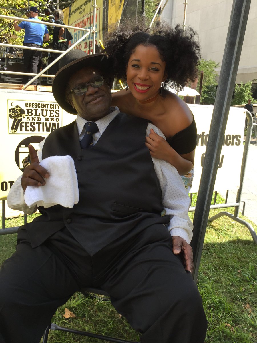 Our emcee Jessica Mixon with King Edward 😍🎶⚜️🙌🏽😘 couldn’t do it without all you beautiful people #bluesfestnola