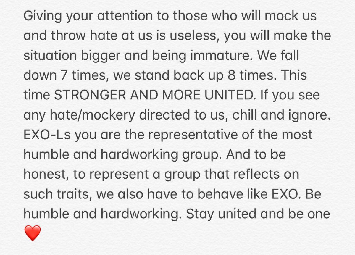 SMent_EXO's tweet photo. Just a lil message to hopefully cheer everyone🌈 EXO-Ls are EXO-Ls. https://t.co/LXufmjaMT9