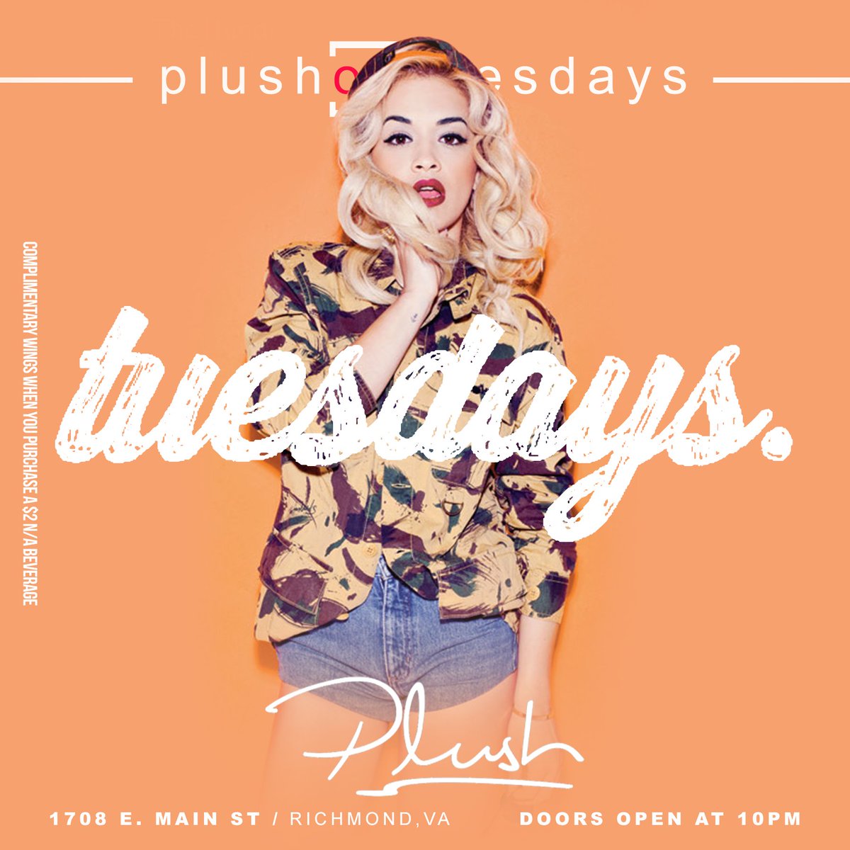 iPartyRVA's tweet photo. 🔥EVERYBODY FREE🔥
🍗Complimentary Wings w/ $2 N/A Beverage🍗 
#PlushOnTuesdays (1708 E Main St / RVA)
For Birthdays &amp; Sections ☎️ 804.426.0293 https://t.co/Ka40jOgY9u