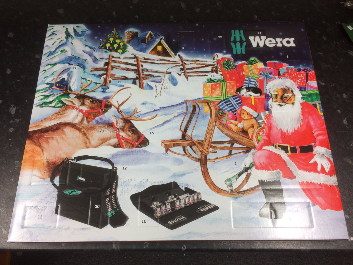 altistools's tweet photo. Wera Advent Calendar 2017, now available at both depots, £47.99 inc vat #wera #weraadventcalendar #HandTools #pozibits #torxbits #sockets https://t.co/Q7DmdGfC3J