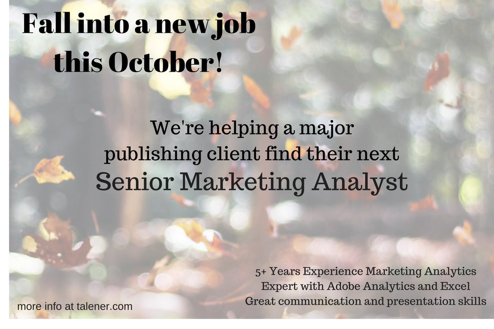 KimBodenCoe's tweet photo. Fall into this great new gig in October! Contract-to-hire with an enterprise publishing company in NYC https://t.co/xPCzMKxWKs https://t.co/Frht92Q4T7