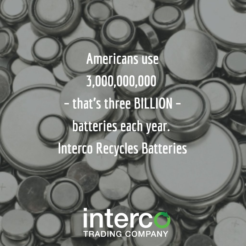 intercotrading's tweet photo. Americans use 3,000,000,000 – that’s three BILLION – batteries each year. #IntercoRecycles #batteries https://t.co/NSKSE1iF7u