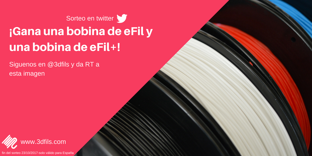 ¡Nuevo sorteo! Síguenos en twitter y da RT a esta imagen para participar
Prueba los mejores #filamentos flexibles para #impresion3d
