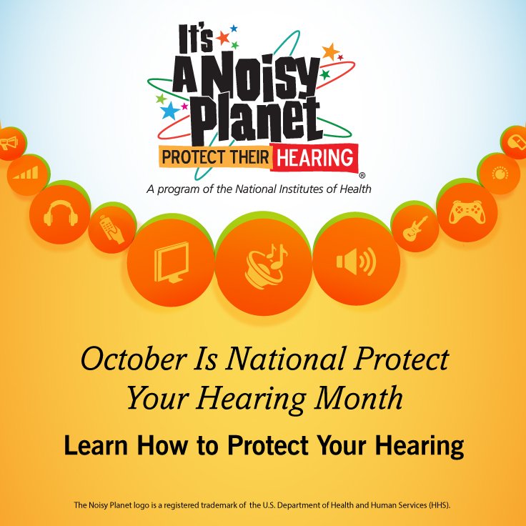 NIH_NIDCD's tweet photo. Celebrate hearing health this October w/ Nat'l Protect Your Hearing Month: https://t.co/4siIUJJmVZ #NPYHM https://t.co/9MloYzoCt4