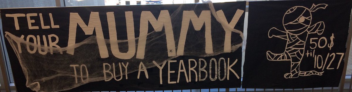 KaufmanYearbook's tweet photo. @KaufmanYearbook Halloween Special now underway. Only $50 through 10/27. Don't wait. Bring payment to Rm 380 or https://t.co/Mx9XvVtkwk. https://t.co/CWMrdjXmZH