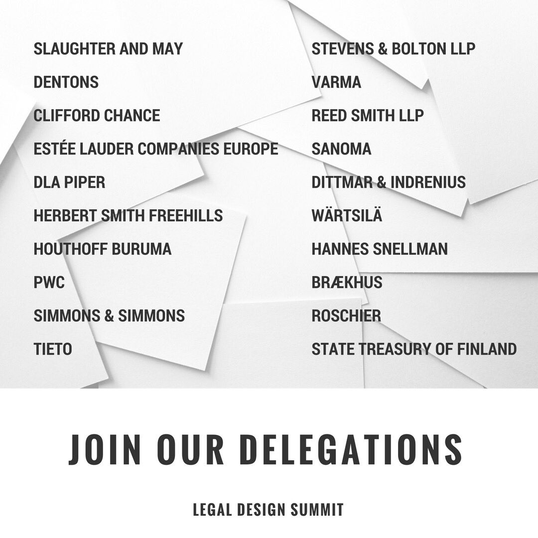 LegaldesignFI's tweet photo. #LDS2017 is a platform for international forward-thinking professionals. Get your tickets🔜 and join our delegations! https://t.co/vLU1ETxNte https://t.co/3N1GoMBWnB