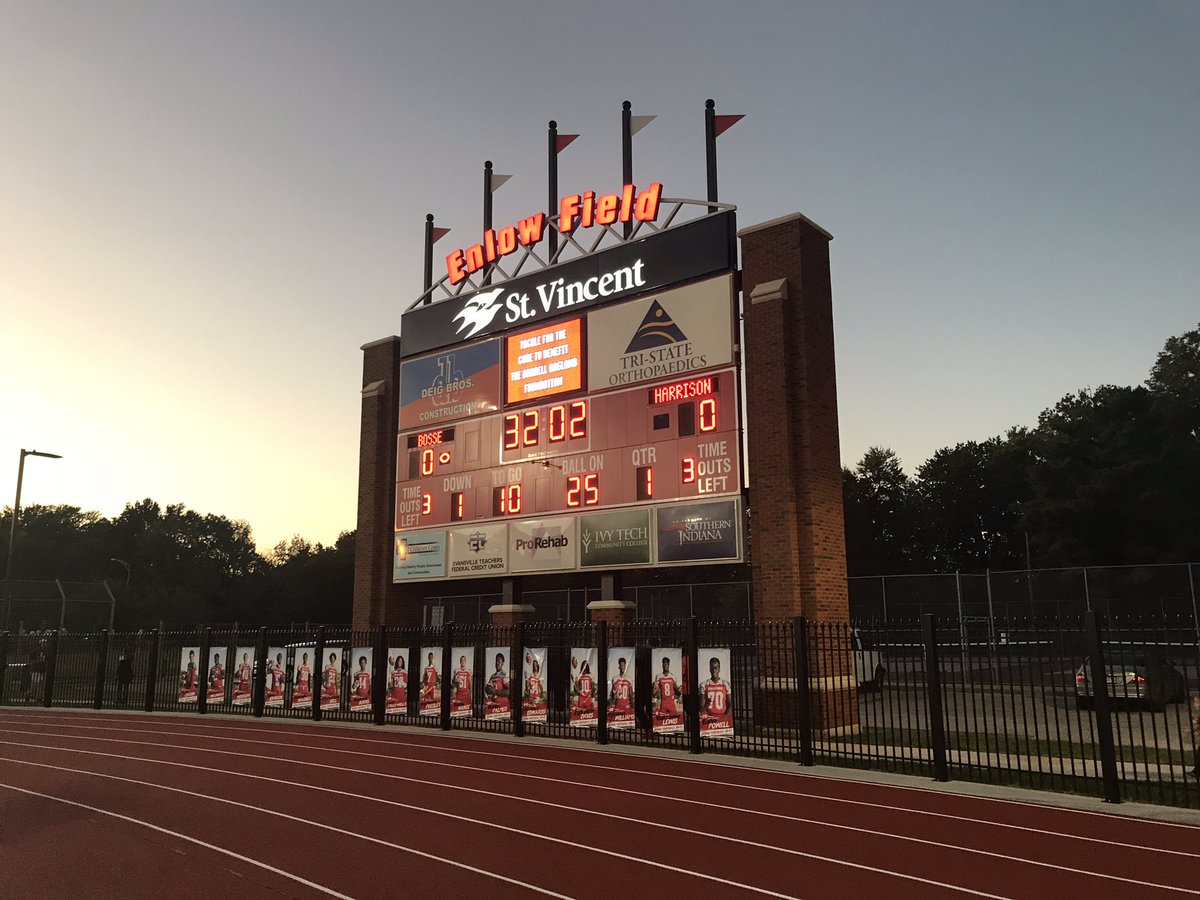 EVSC_Foundation's tweet photo. Lots of ❤️ for @BosseBulldogs from scoreboard sponsors! These amazing companies support @EVSC1 athletics and academics! Thank you! #blessed https://t.co/i1xC2rAncU