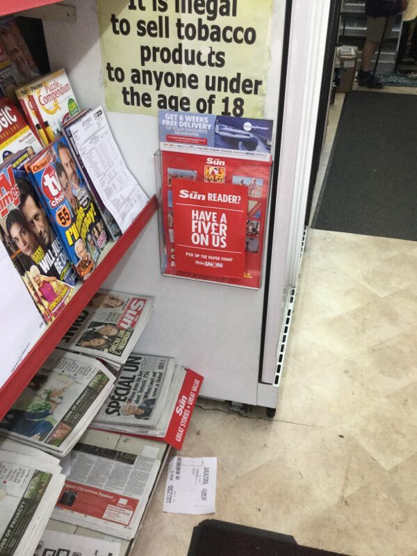 newsuk_chris's tweet photo. The richest loyalty reward scheme in the U.K #SunSavers #FreeFiver 💰
"Newspaper shoppers visit more frequently" and  collect 28 tokens https://t.co/dlSgn99NvW