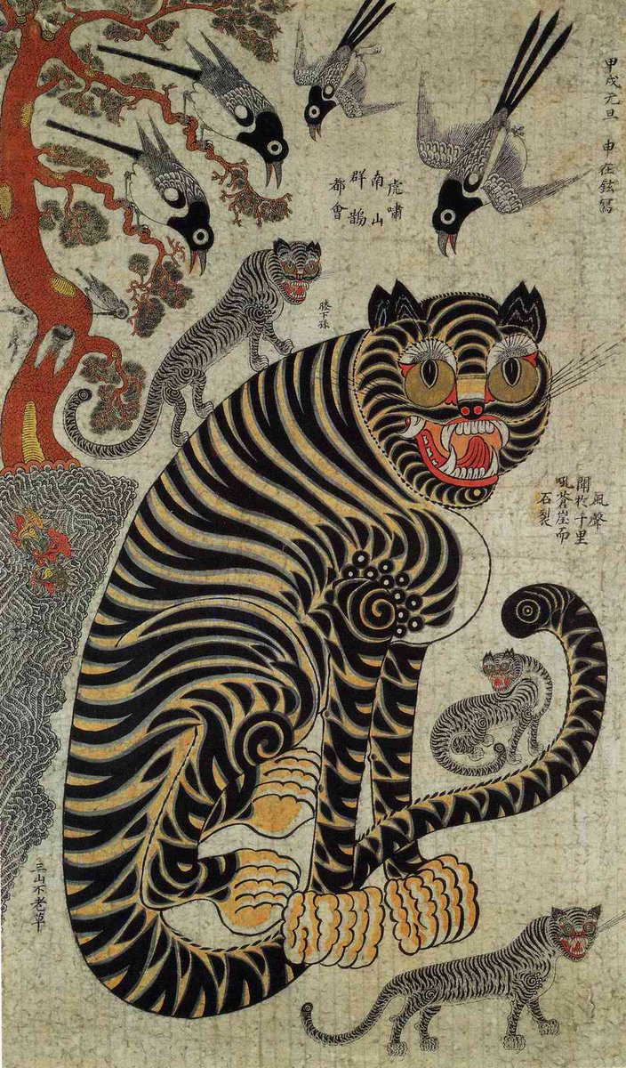 民画「虎図」/紙本