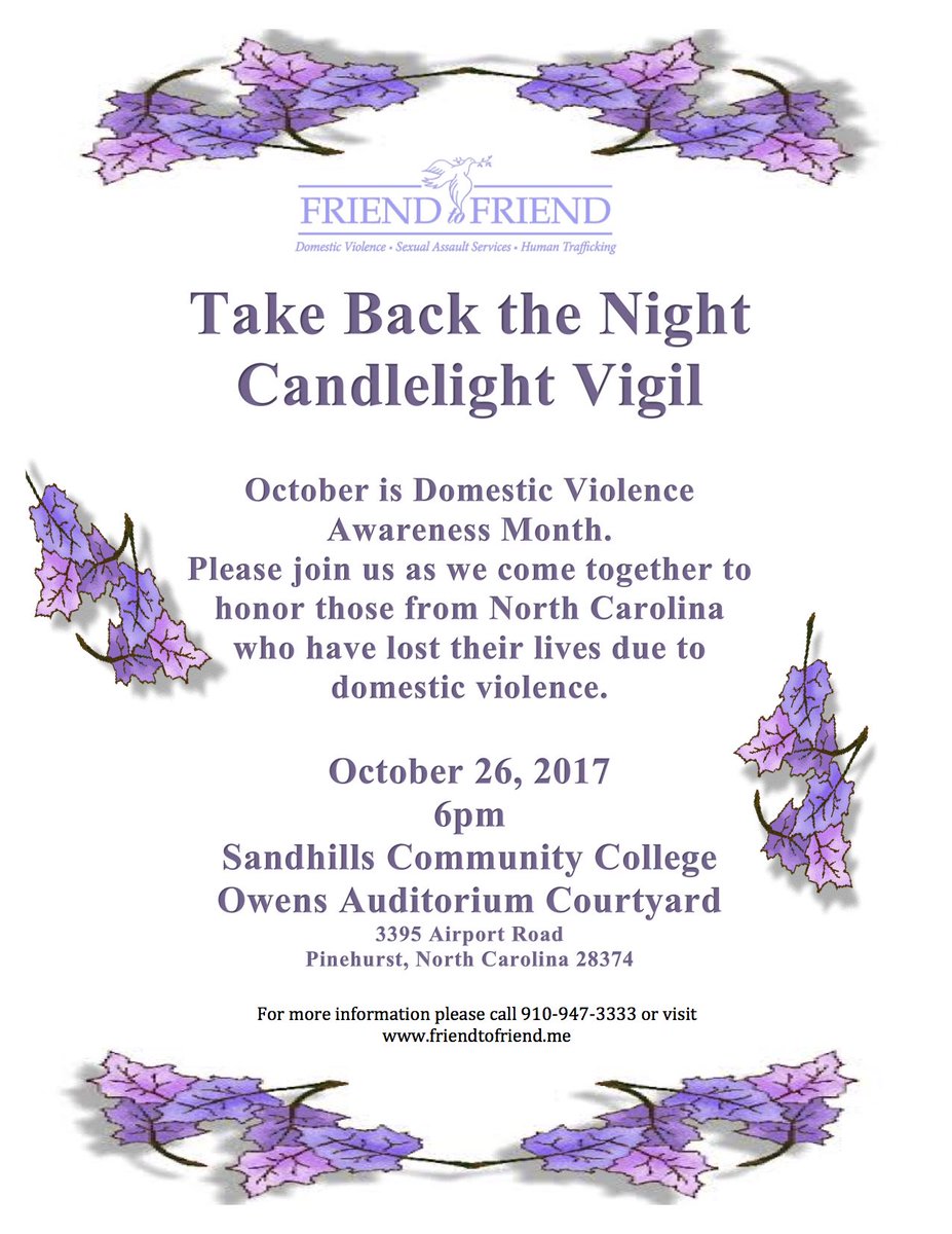 ToEmpower's tweet image. We hope to see lots of our community at the annual Take Back the Night Candlelight Vigil at @SandhillsCC on 10/26.
