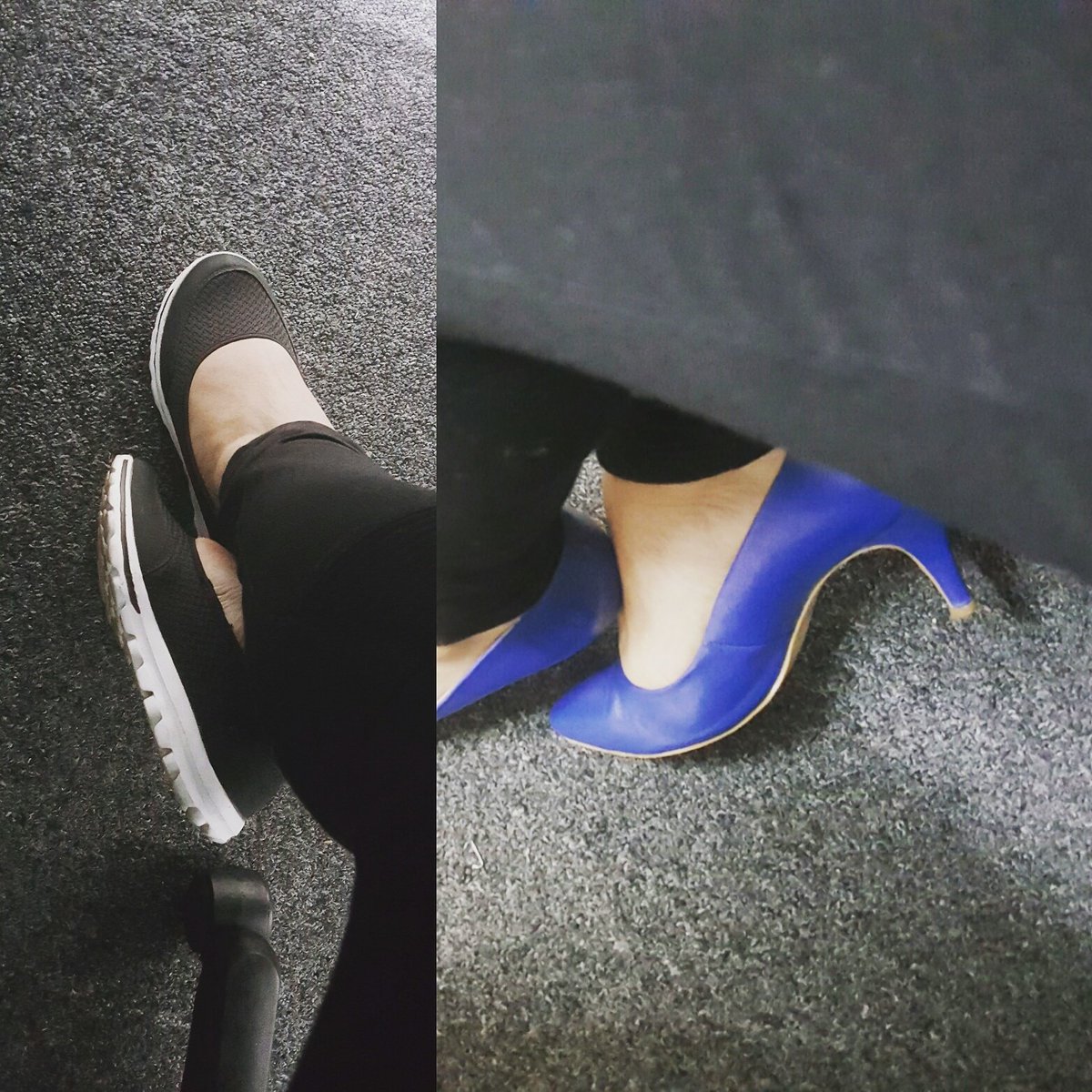 fridagreys's tweet image. Debajo del escritorio: zapatillas.
Ah, pero me llama el Gerente: Little BlueShoes!!! 
Jaaaaaaaaa... #FastChange #ImFlash jajajaja 😂👟👠