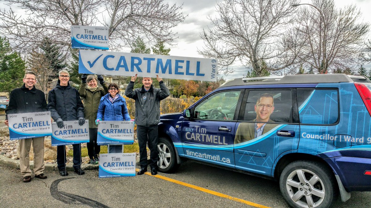 _TimCartmell's tweet photo. TODAY IS ELECTION DAY!
Our team is out in Ward 9 reminding voters to get to the polls.
#yegvote #Tim4Ward9 #ImWithTim
(1/2) https://t.co/jIc3mRPnoK