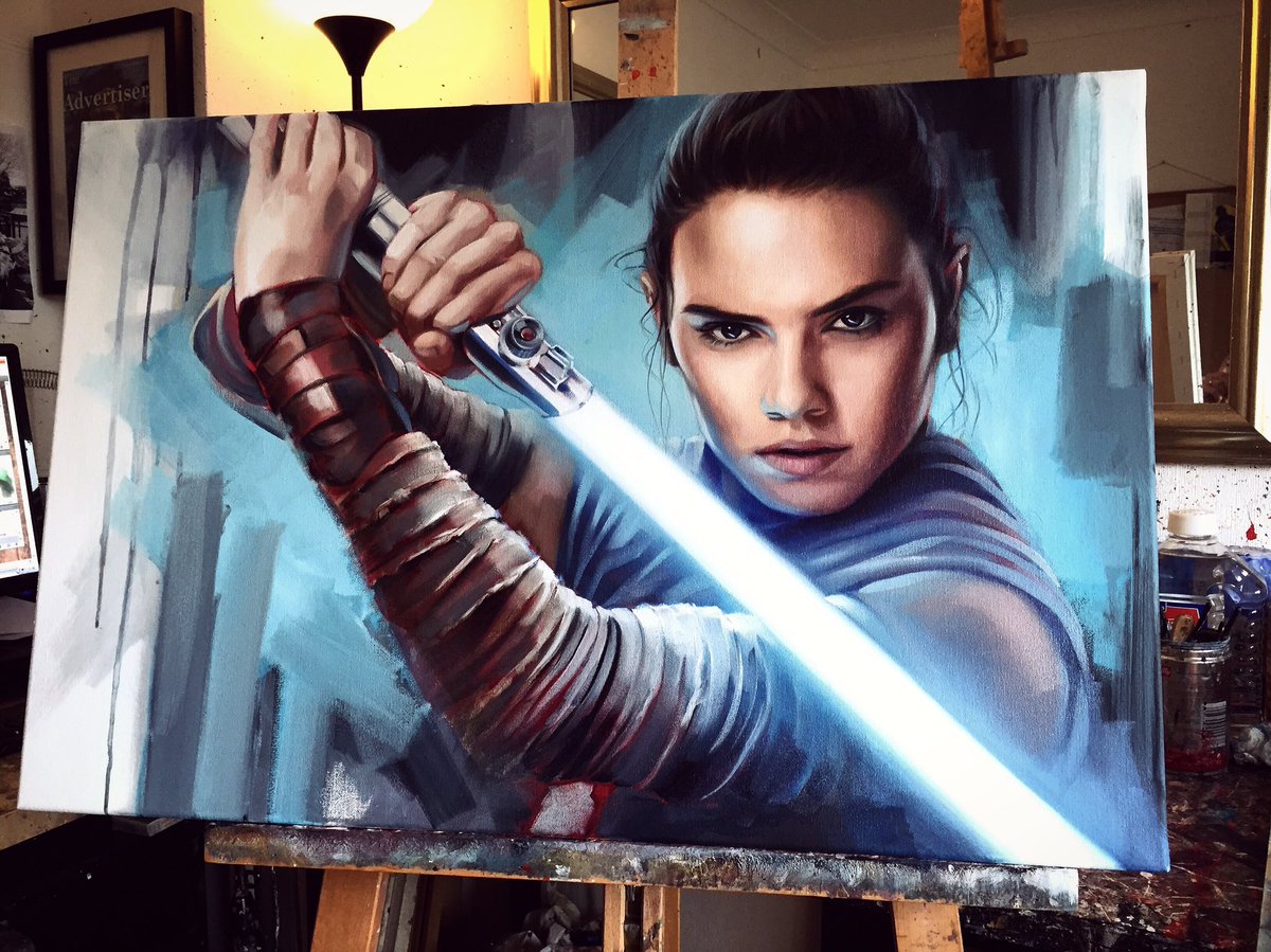 BenFJeffery's tweet photo. NEW- 'Rey' Finished 😀
oil and acrylic on canvas. #starwars #starwarsthelastjedi #rey #art #artist #oil #acrylic #art #painting https://t.co/i8zASViFDH