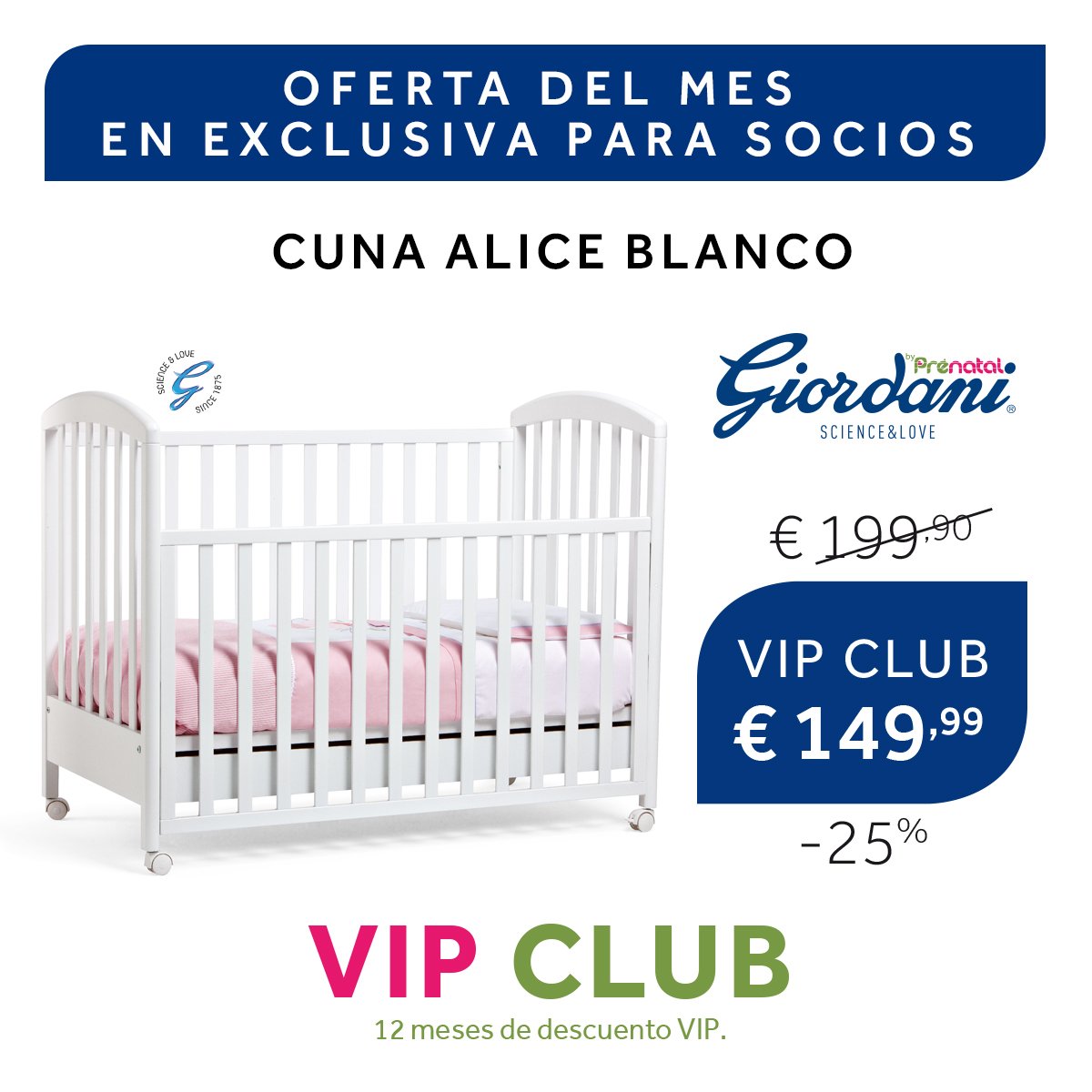 Prénatal España on Twitter: eres cliente VIP, este mes la cuna Alice Giordani by Prénatal tiene un precio especial: solo 149.99€! ¡Aprovéchalo! https://t.co/yRcbOI9llE" / Twitter