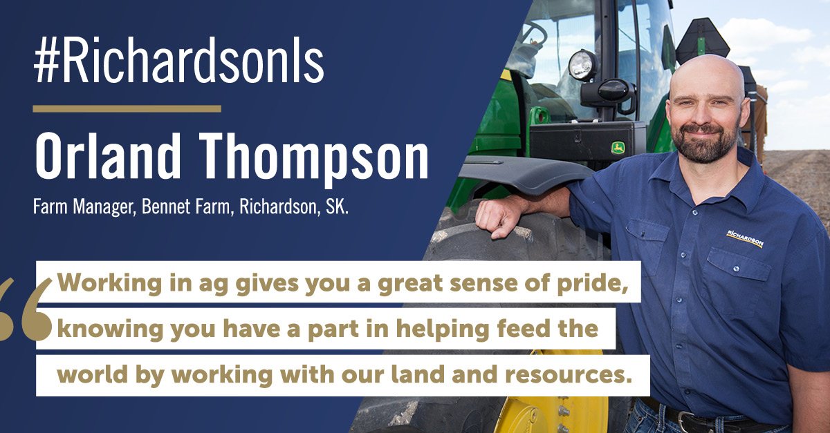 Richardson_INTL's tweet photo. Meet Orland, Farm Manager at our Bennett Farm in Richardson, SK and this week's featured #RichardsonIs employee. https://t.co/CT2hFQJW2Z https://t.co/EWxXZngJq5