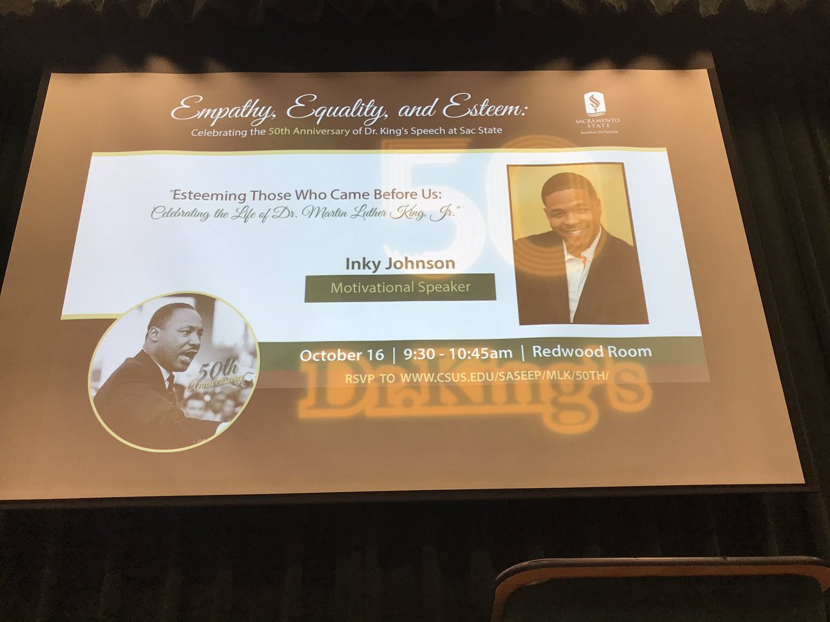 inkyjohnson's tweet image. I'm extremely honored to be sharing at Sacramento State in Honor of Dr. King.#Honor
